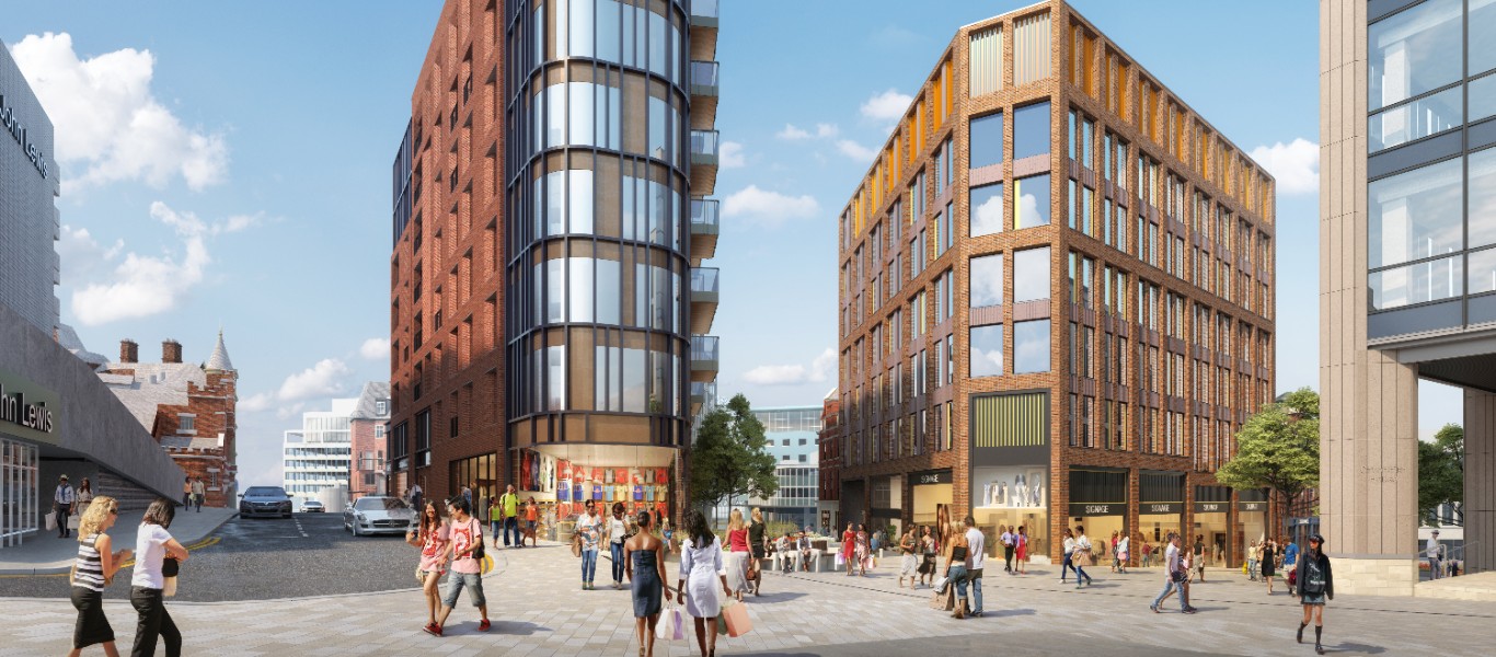 New Mix Used Developments in the city centre of Sheffield
